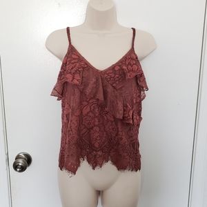 AEO Lace Top (burgundy)